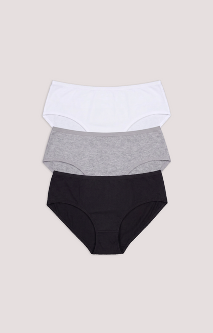 Culottes taille haute en coton et élasthanne pour femme (Lot de 4)