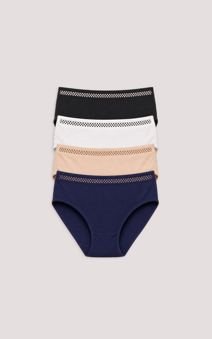 Culottes de bikini taille haute pour femme, soyeuses et douces (lot de 4)