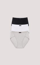 High Cut Bikini Briefs for Women Cotton Stretch (3-Pack)