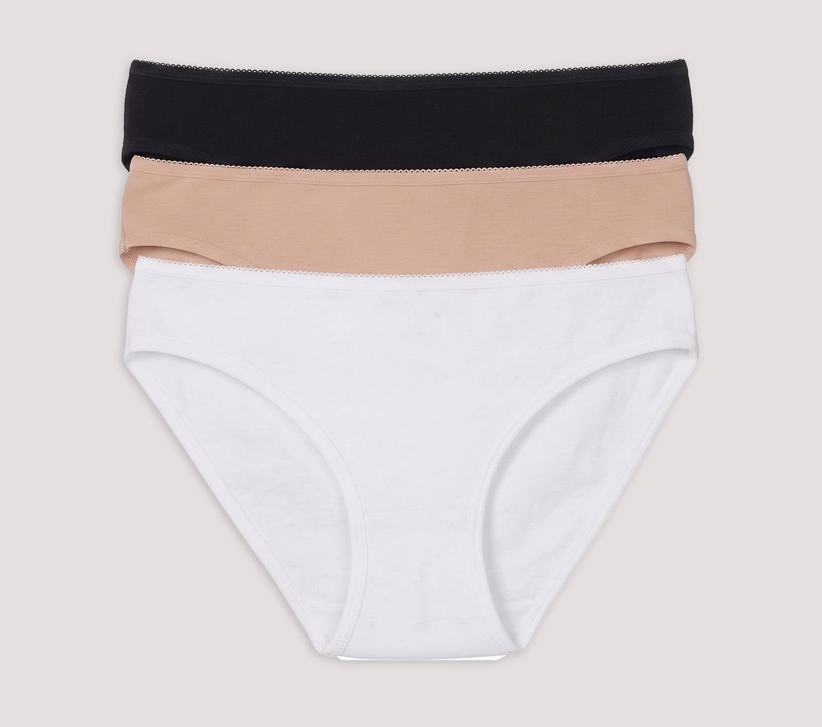 Joseph Rufina Low-Cut Bikini Cotton Underwear for Women, 3-Pack, product image.