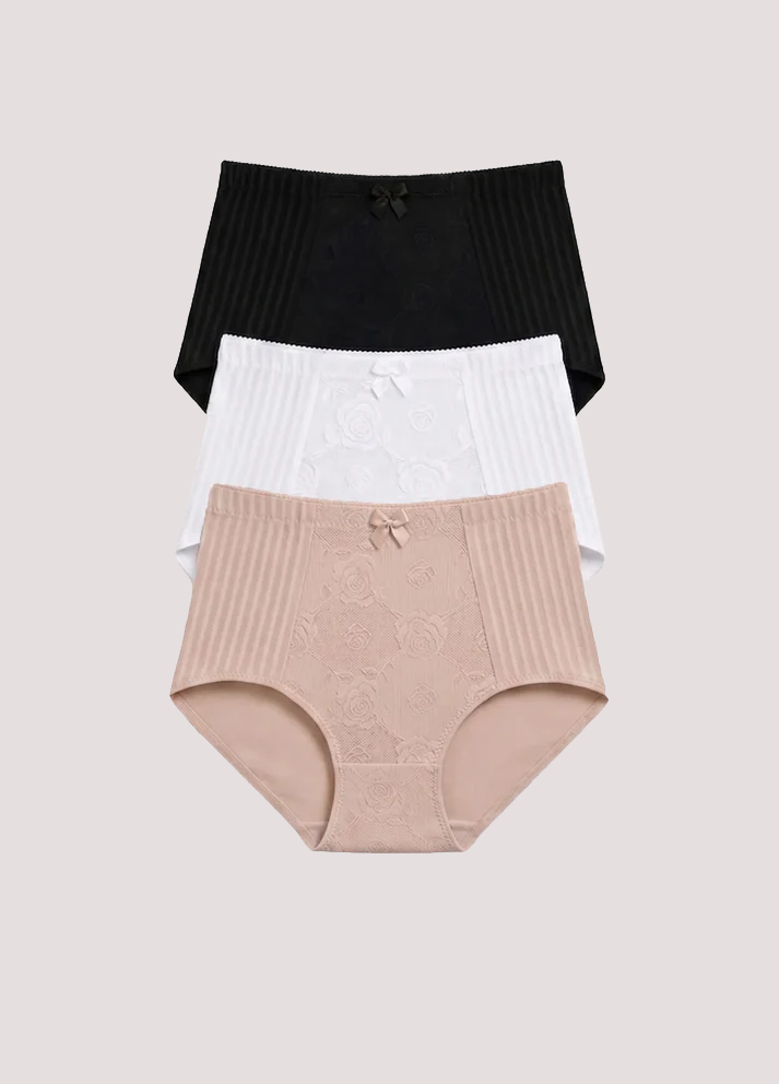 Plus Size Full Brief Cotton Spandex Panties for Women (2-Pack)