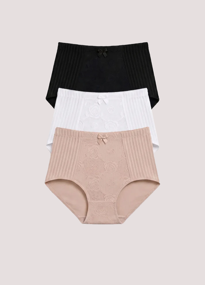 Plus Size Full Brief Cotton Spandex Panties for Women (2-Pack)