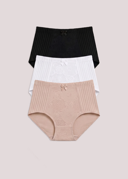Culotte taille haute en coton et élasthanne pour femme grande taille (lot de 2)
