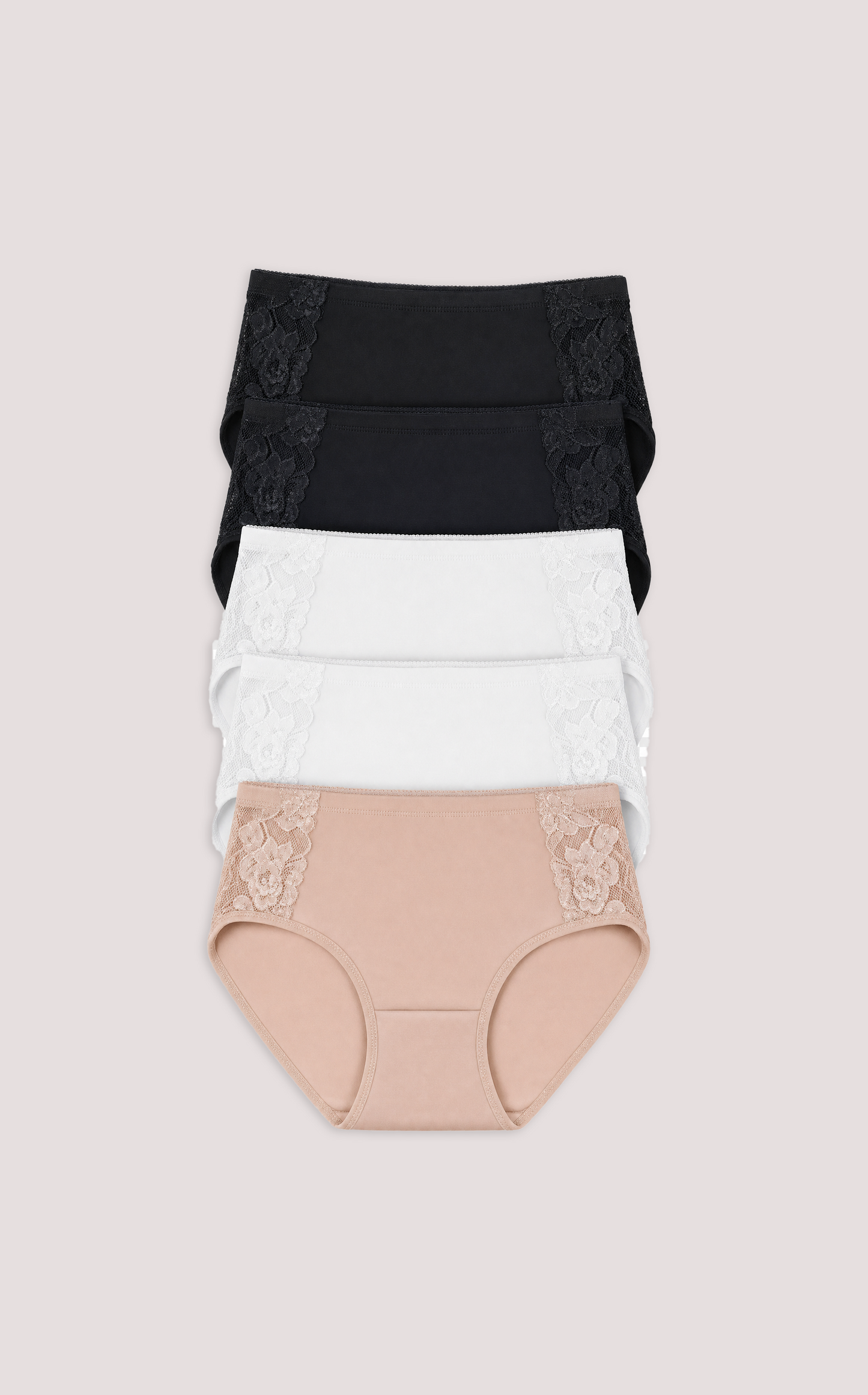 Culottes en coton avec dentelle à couvrance complète pour femme (lot de 4)