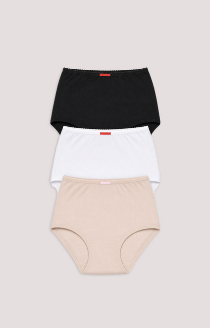 Culottes gainantes en coton taille plus pour femmes (lot de 3)