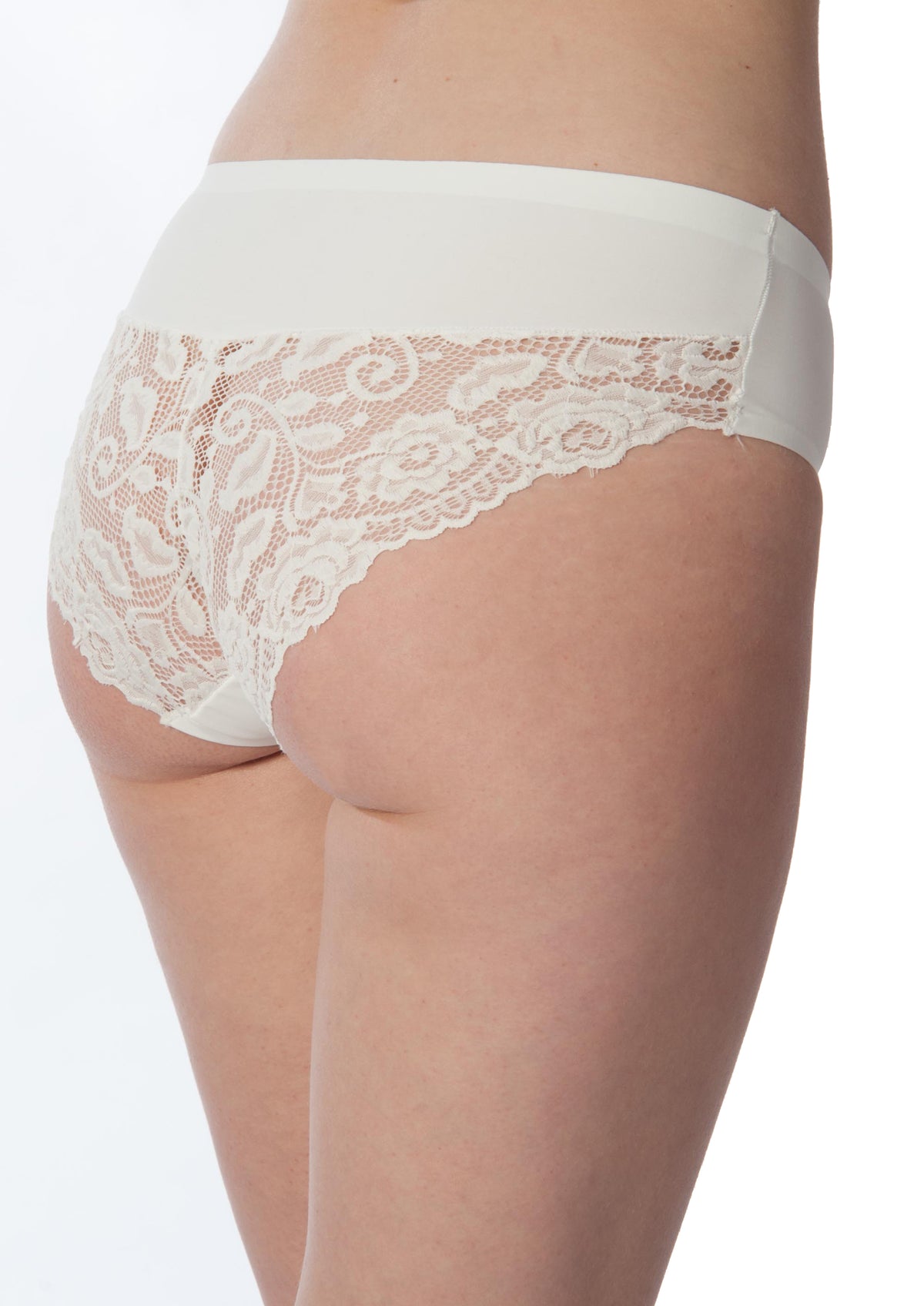 White lace underwear on a white background