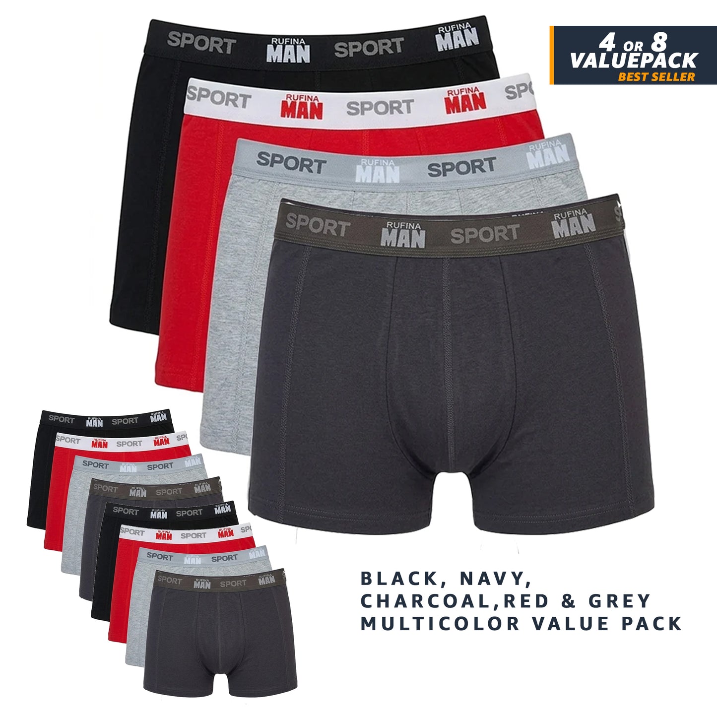 Men’s Boxer Briefs (8-Pack)