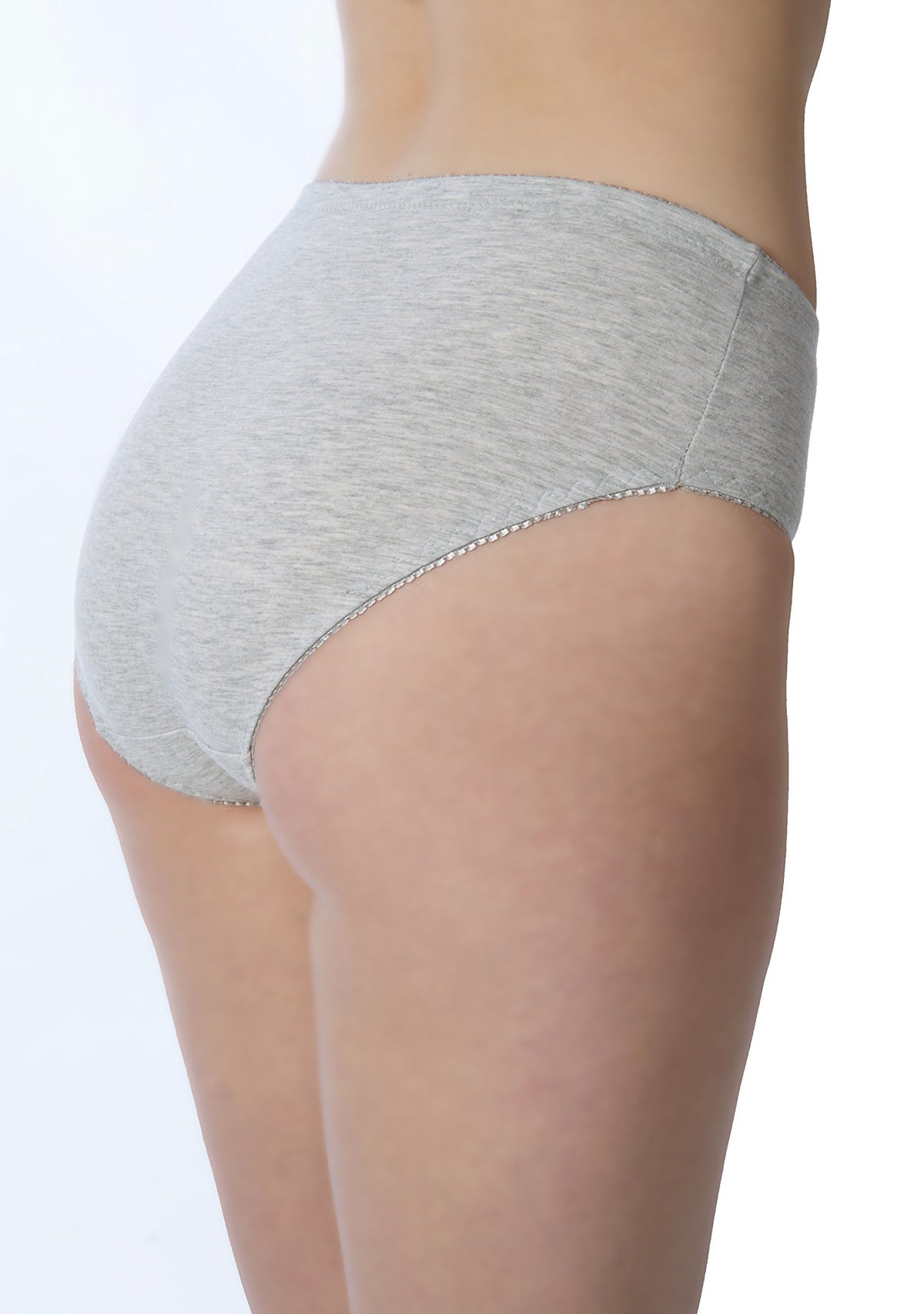 Back view of women’s high-cut cotton bikini brief