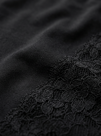 Close-up of black fabric with textured pattern