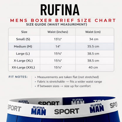 size chart for men’s breathable cotton boxer briefs with soft stretch waistband front view
athletic fit cotton boxer briefs for men soft waistband everyday comfort
men’s stretch cotton underwear breathable fabric supportive fit front view
comfortable men’s boxer briefs with flexible waistband and smooth seams
soft cotton boxer briefs for men lightweight breathable everyday underwear
